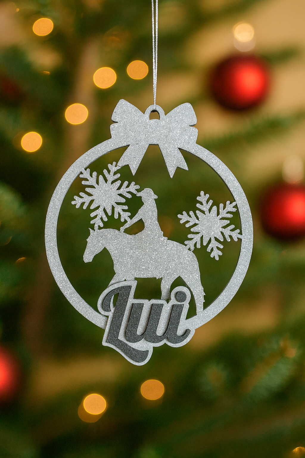 Weihnachtsbaumschmuck mit Personalisierung  Western | Isländer | Dressur | Springen – individuelle Pferde-Motive