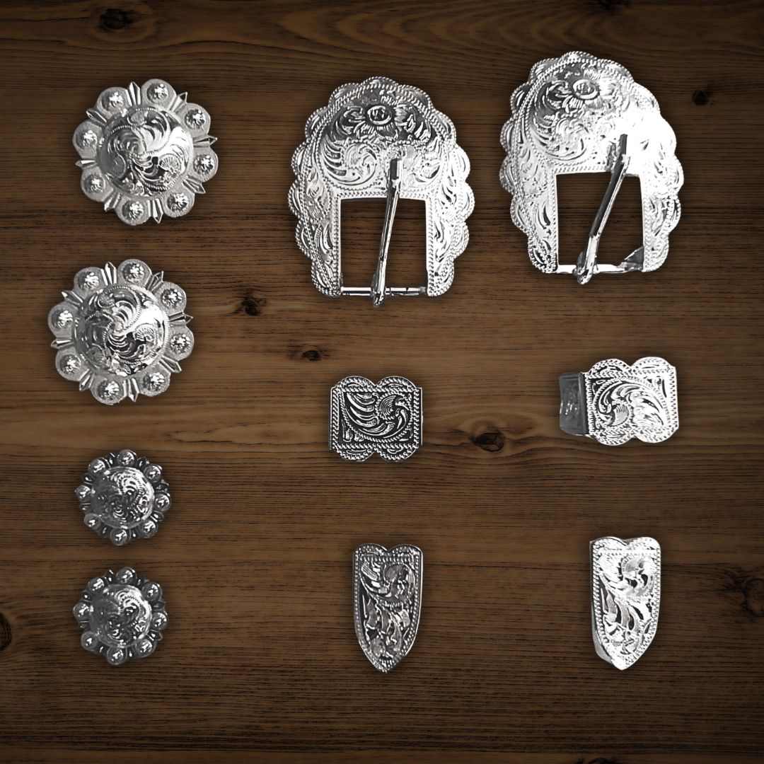 Schnallen & Conchoset SIlber Set2