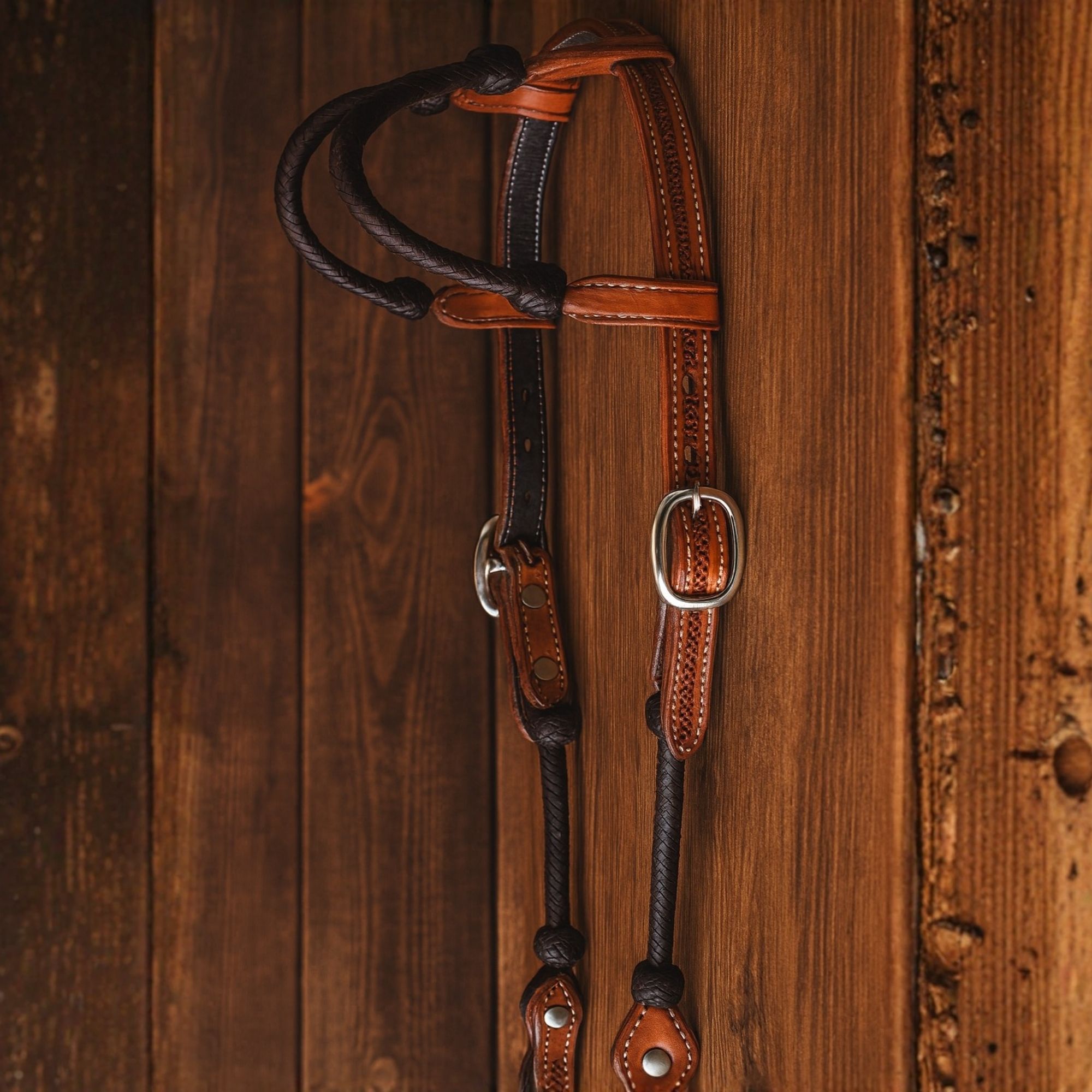 Rund Geflochtene Zweiohrtrense Dunkel