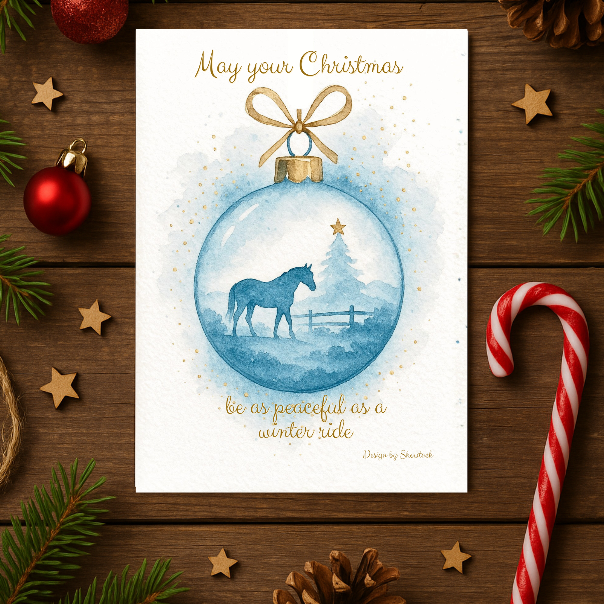 Weihnachtspostkarte „Peaceful Winter Ride“ – A6 Postkarte