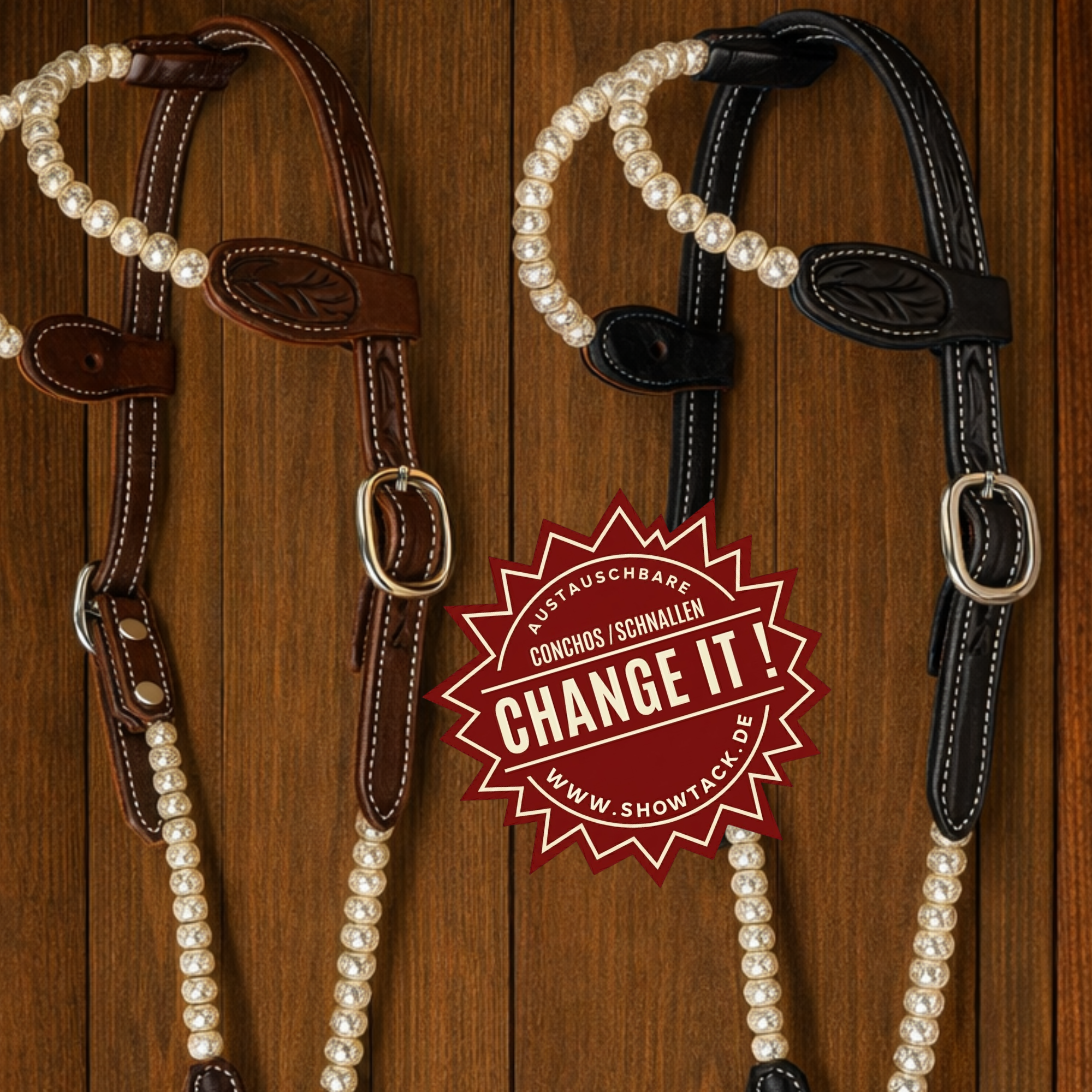 Showtrense „Silver Balls“ mit edlen Silber-Perlen & austauschbaren Conchos