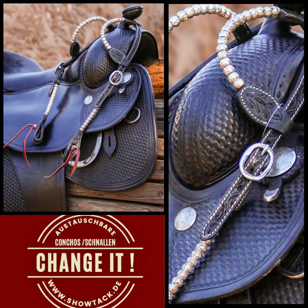 Showtrense „Silver Balls“ mit edlen Silber-Perlen & austauschbaren Conchos