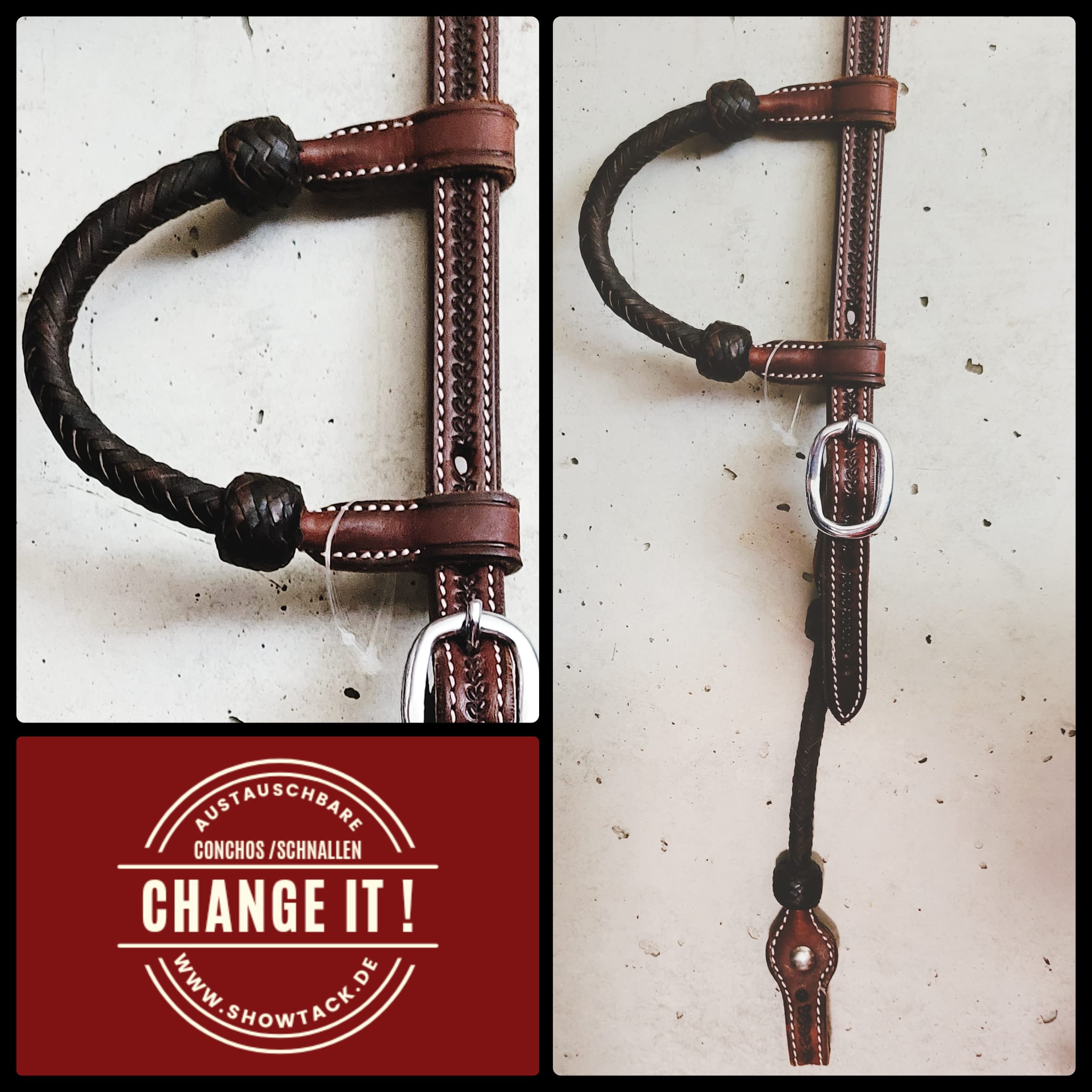 Rund Geflochtene Zweiohrtrense Dunkel